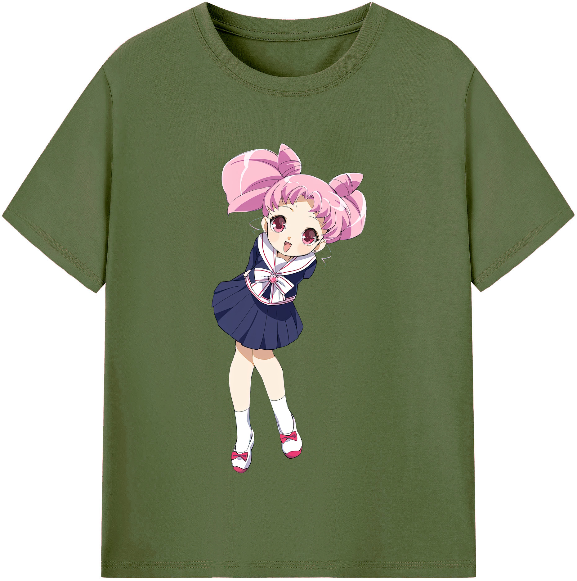 （画像用） 美少女戦士セーラームーン ちびうさ Sailor Moon Chibiusa Tsukino Usagi Small Lady Serenity 綿100％半袖Tシャツ（フロントプリント）